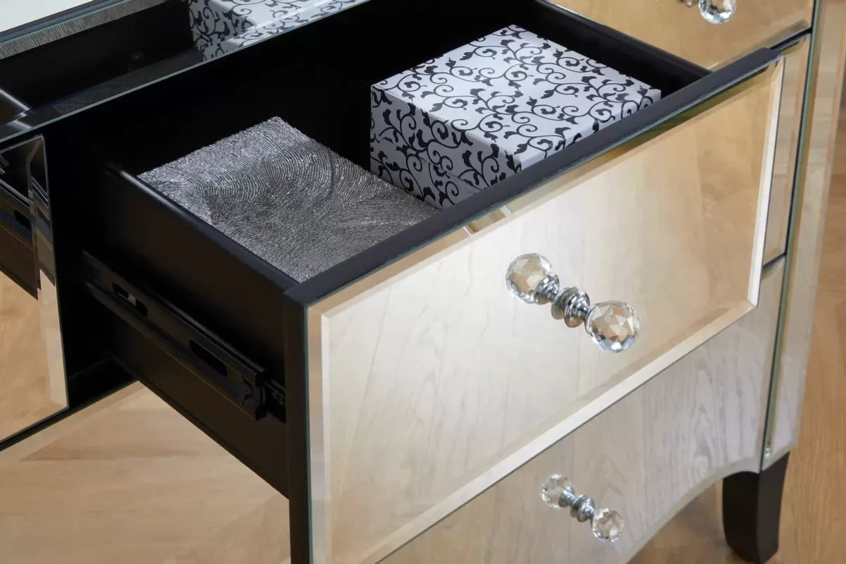 Palermo Mirrored 2 Drawer Bedside