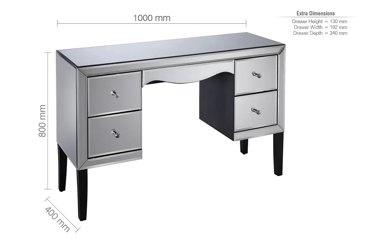 Palermo Mirrored 4 Drawer Dressing Table