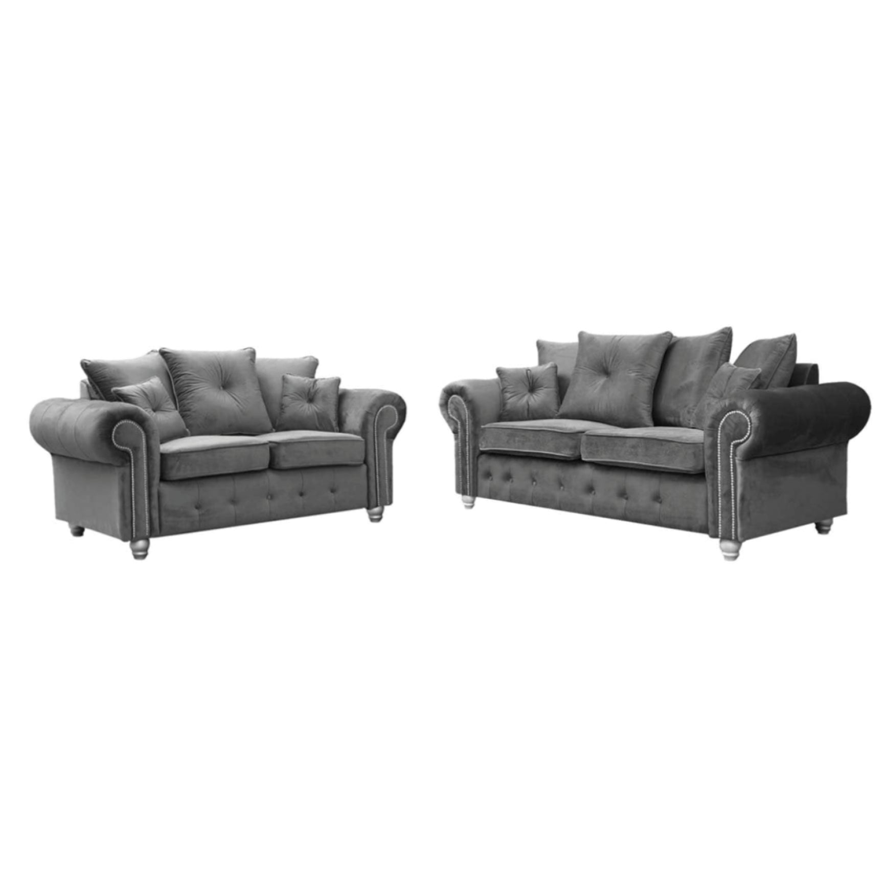 Olympia Grey Fabric 3 + 2 Seater Sofa Set