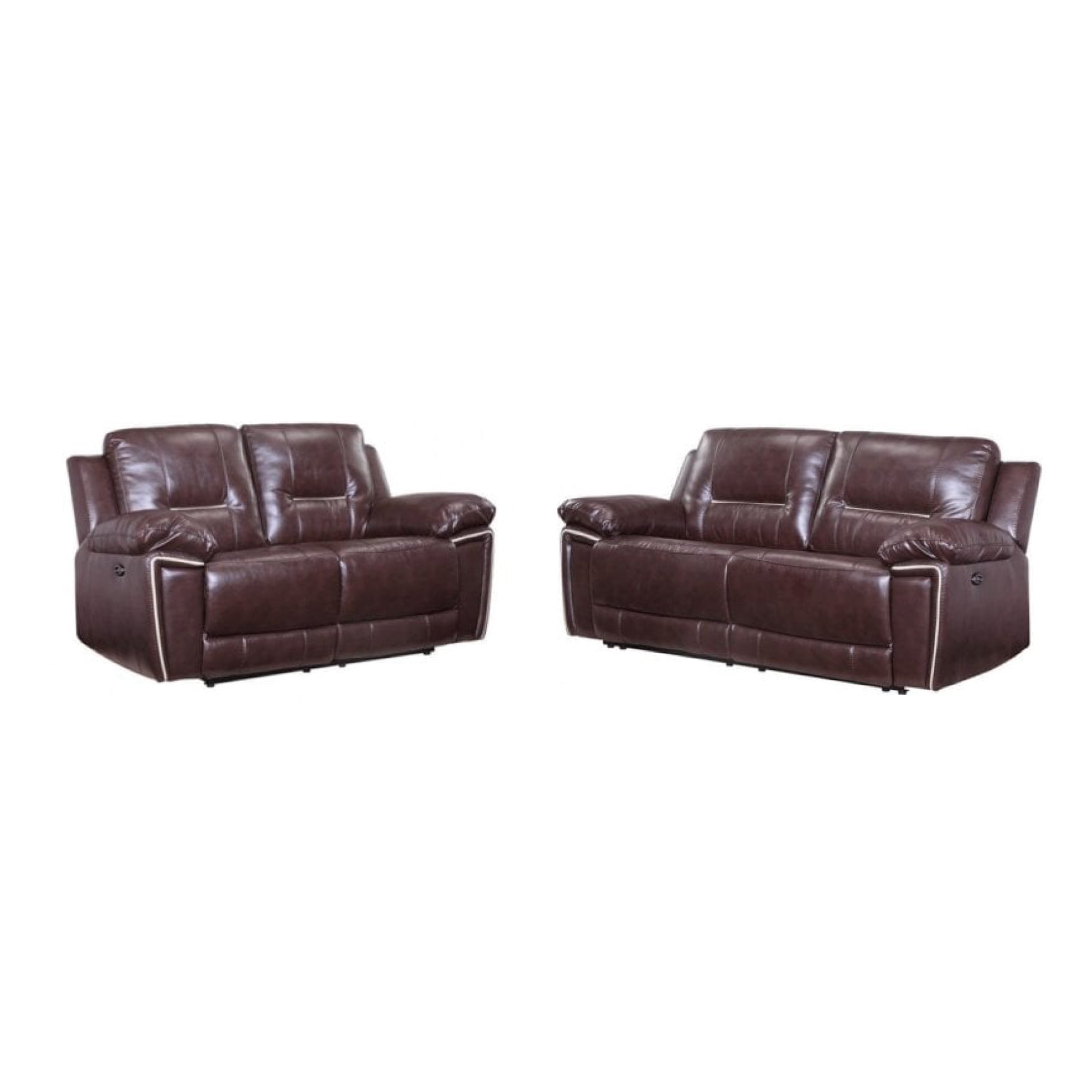 Henry Brown Leather Electric Recliner 3+2 Seater Sofa Set