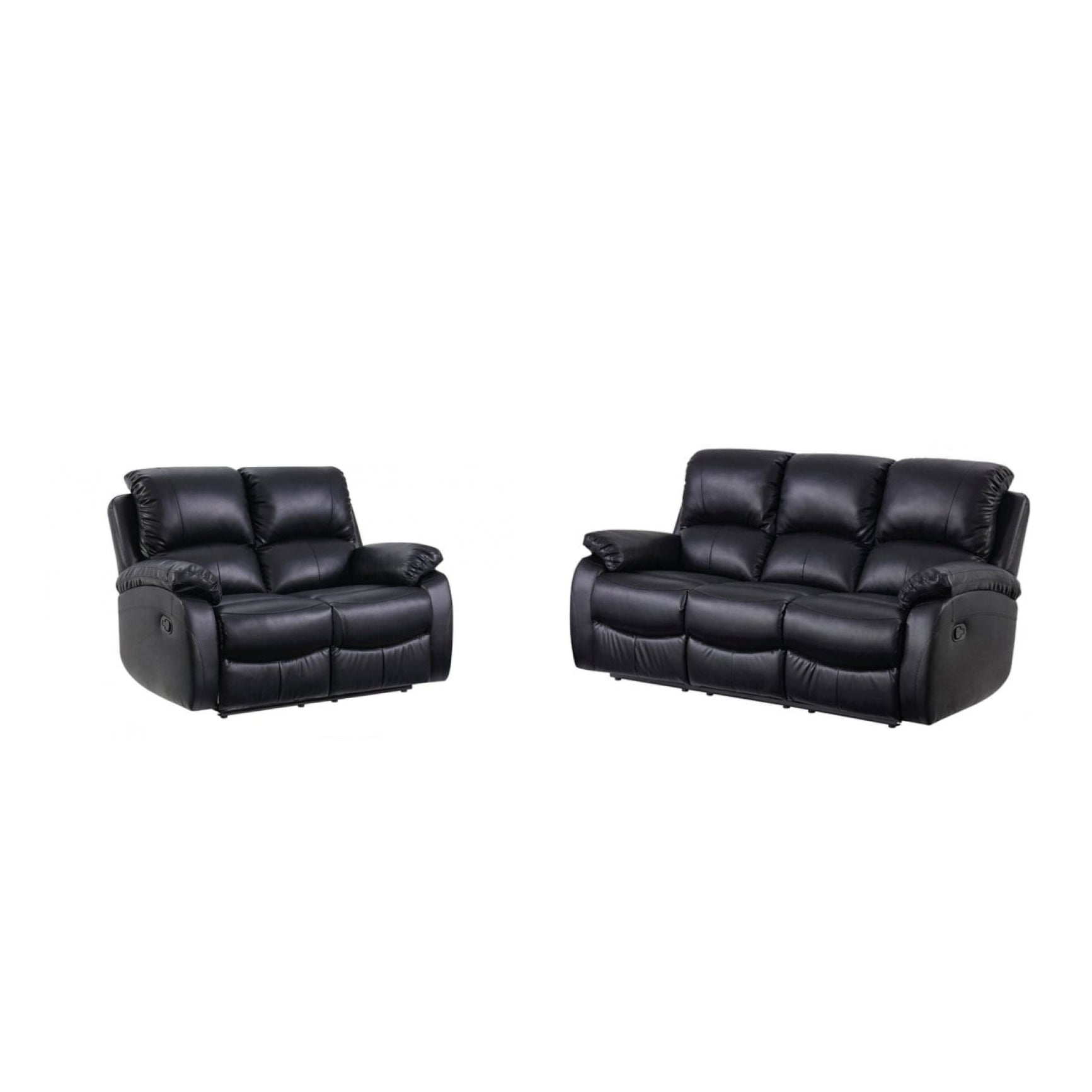 Zoma Black Leather Recliner 3+2 Sofa Set