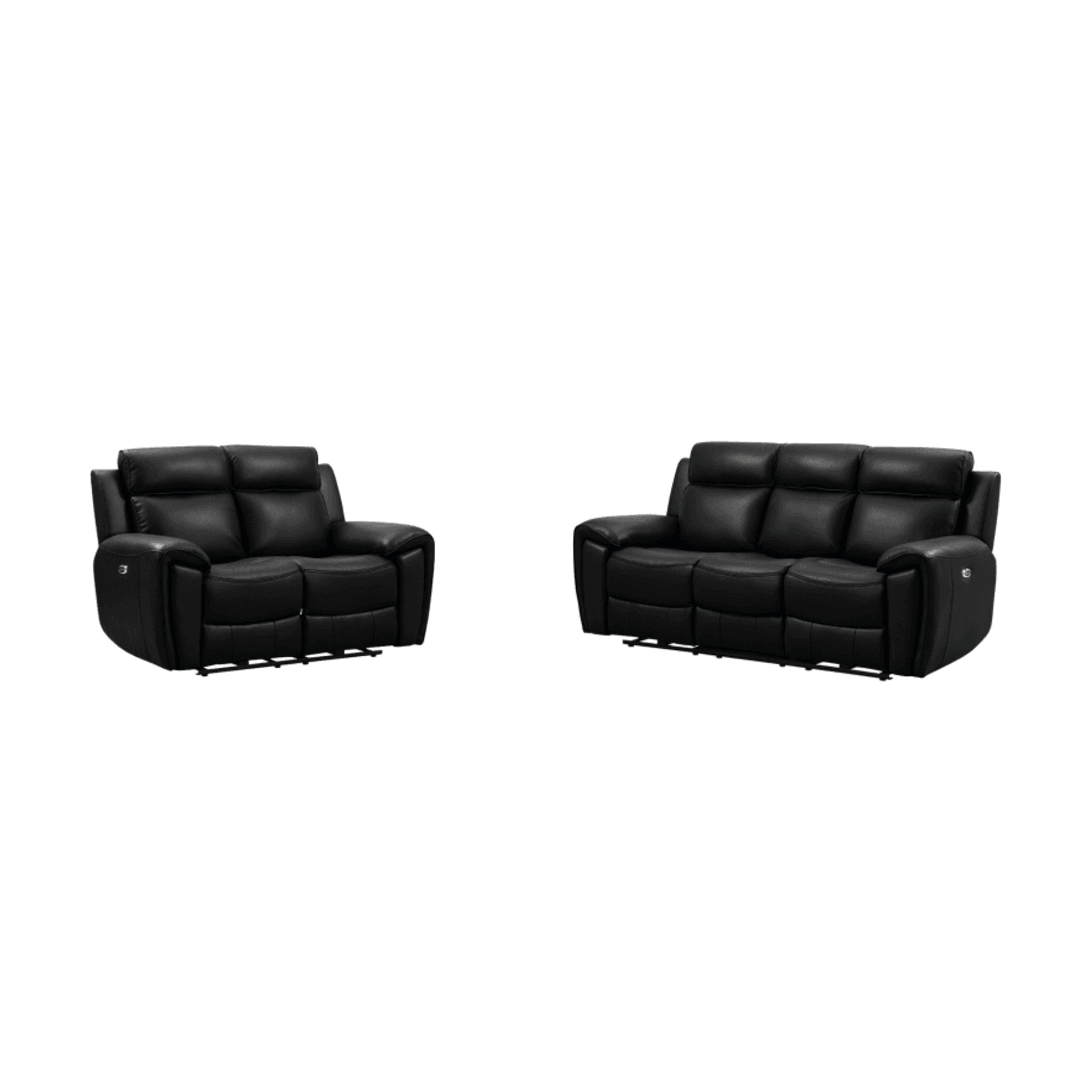 Annecy Genuine Leather Black Electric Power Recliner 3+2 Seater Sofa Set