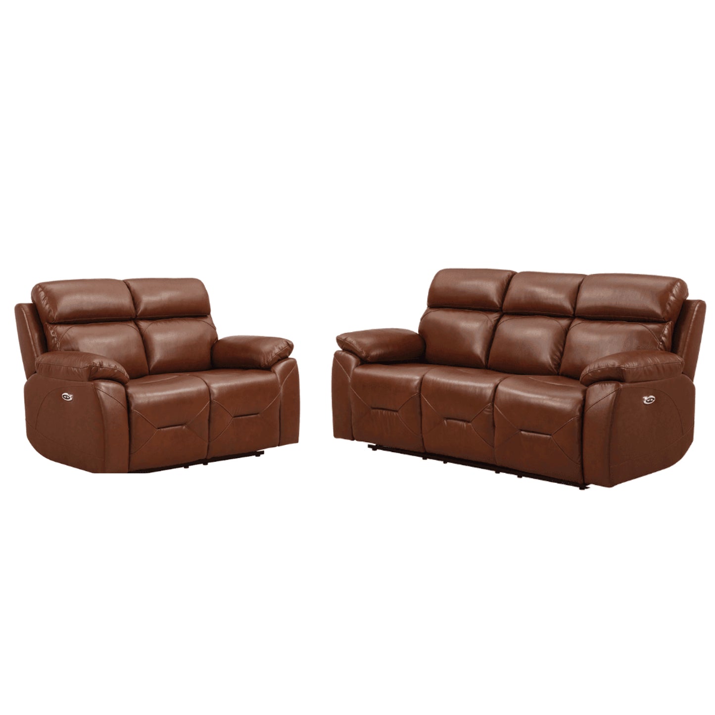 Renato Genuine Leather Tan Electric Power Recliner 3+2 Seater Sofa Set