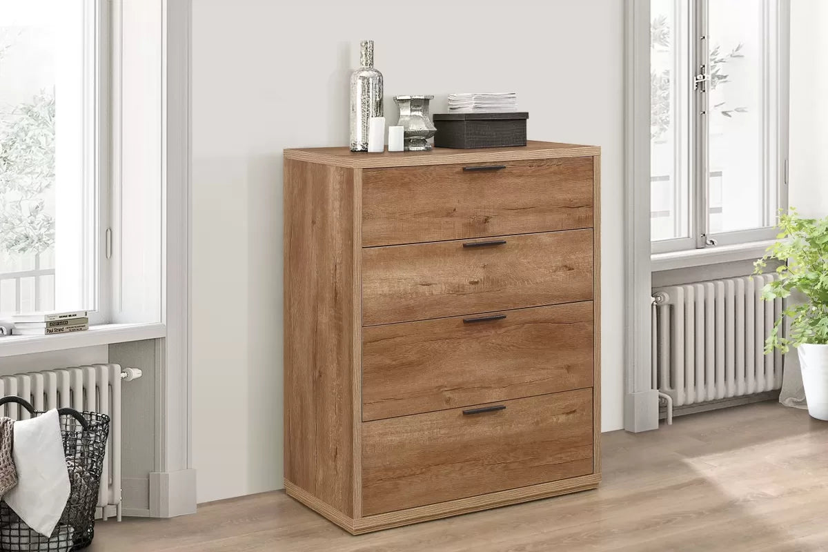 Stockwell Rustic Oak 4 Drawer Chest