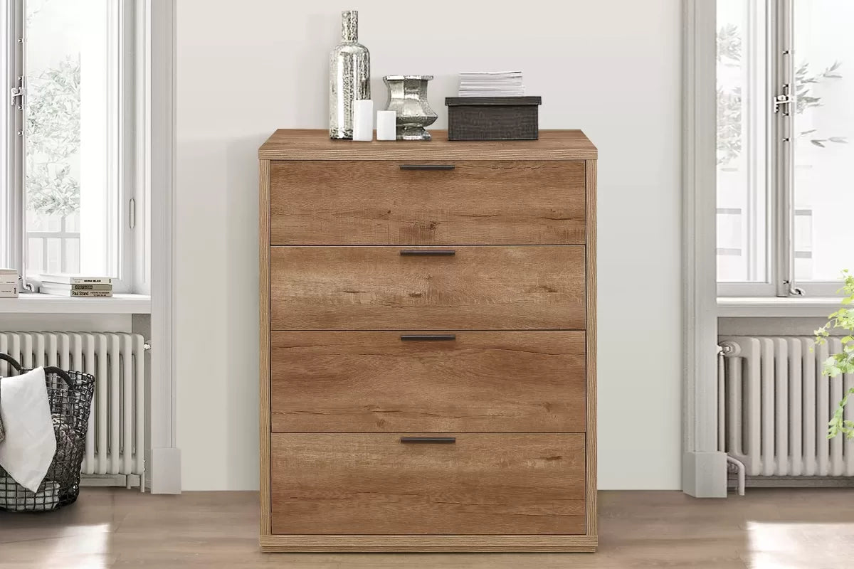 Stockwell Rustic Oak 4 Drawer Chest