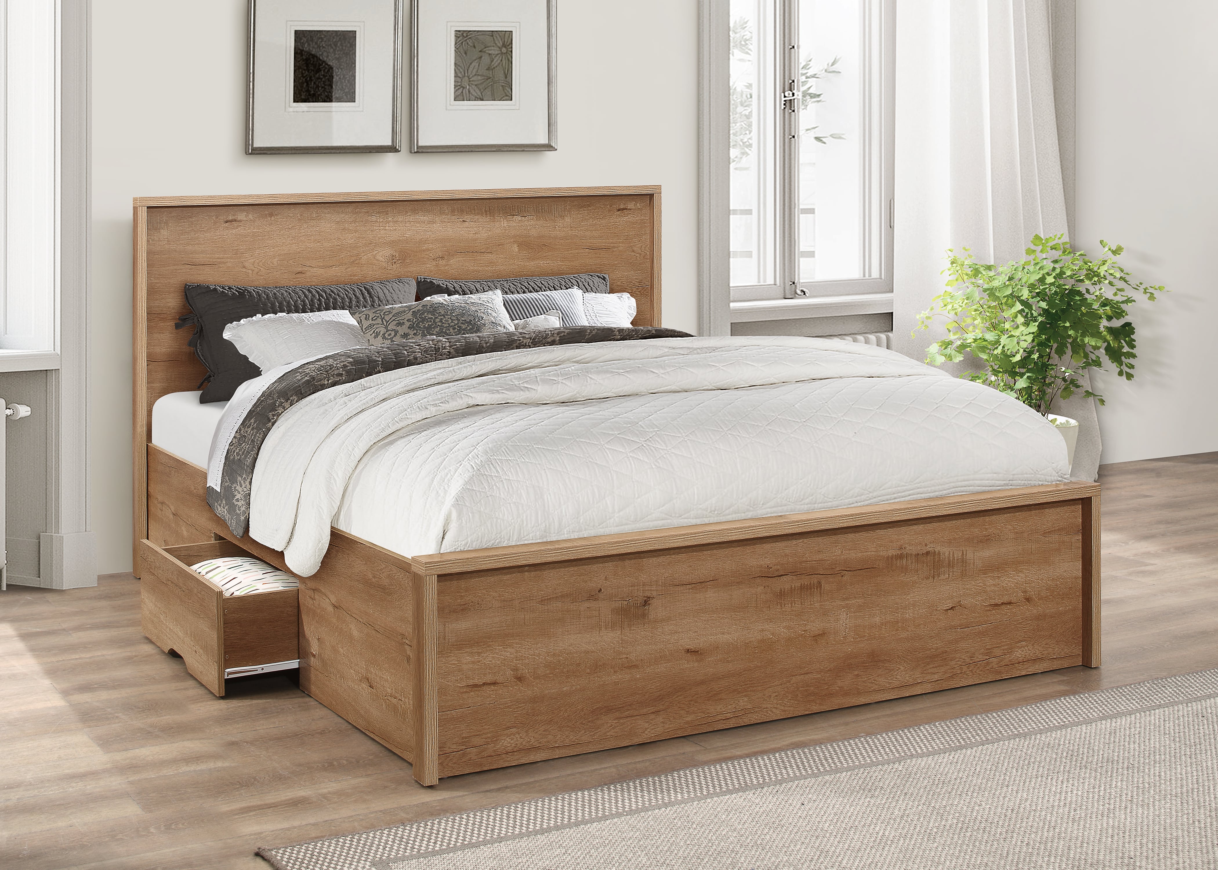 Stockwell Rustic Oak Double Bed