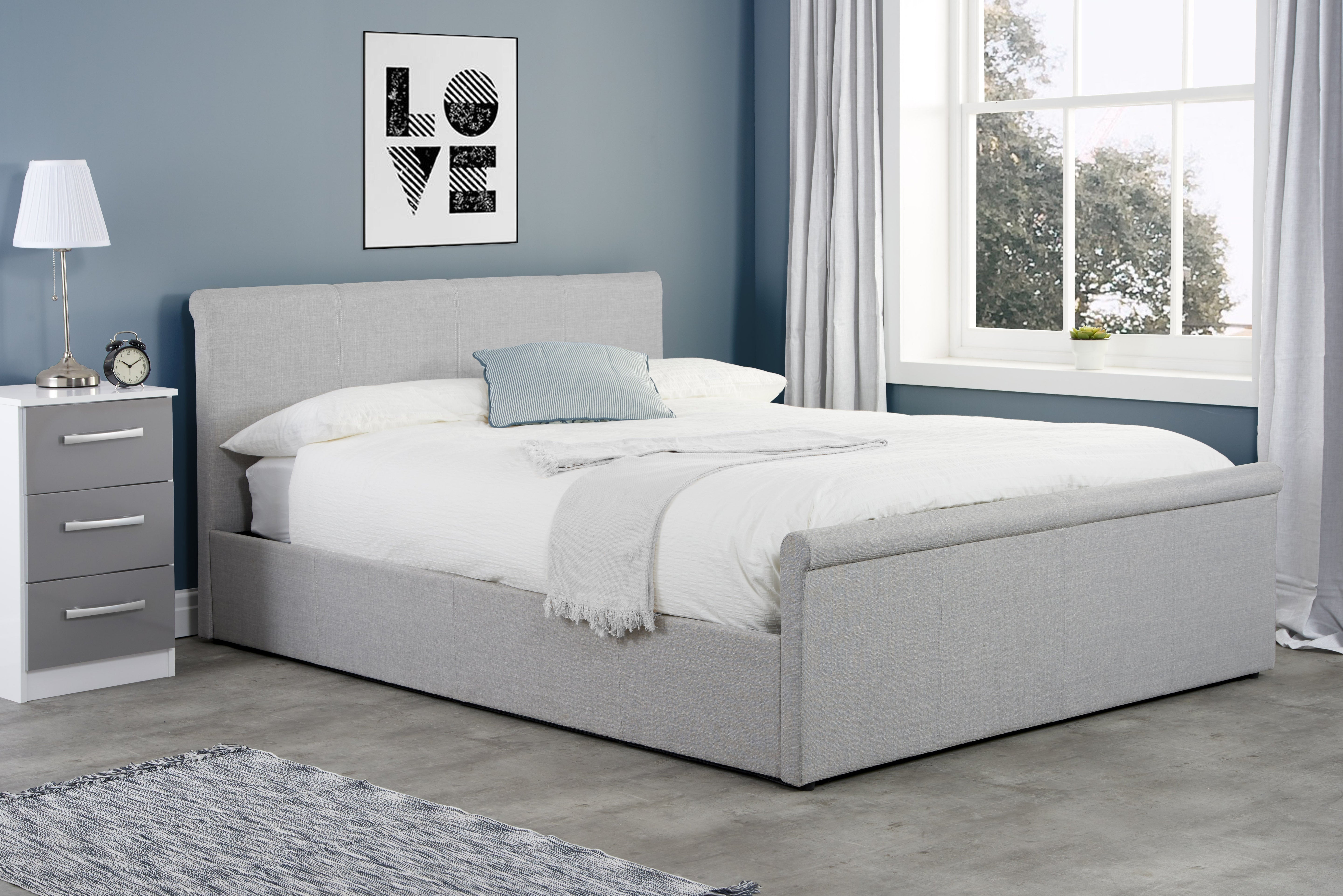 Stratus Grey Side Ottoman Small Double Bed