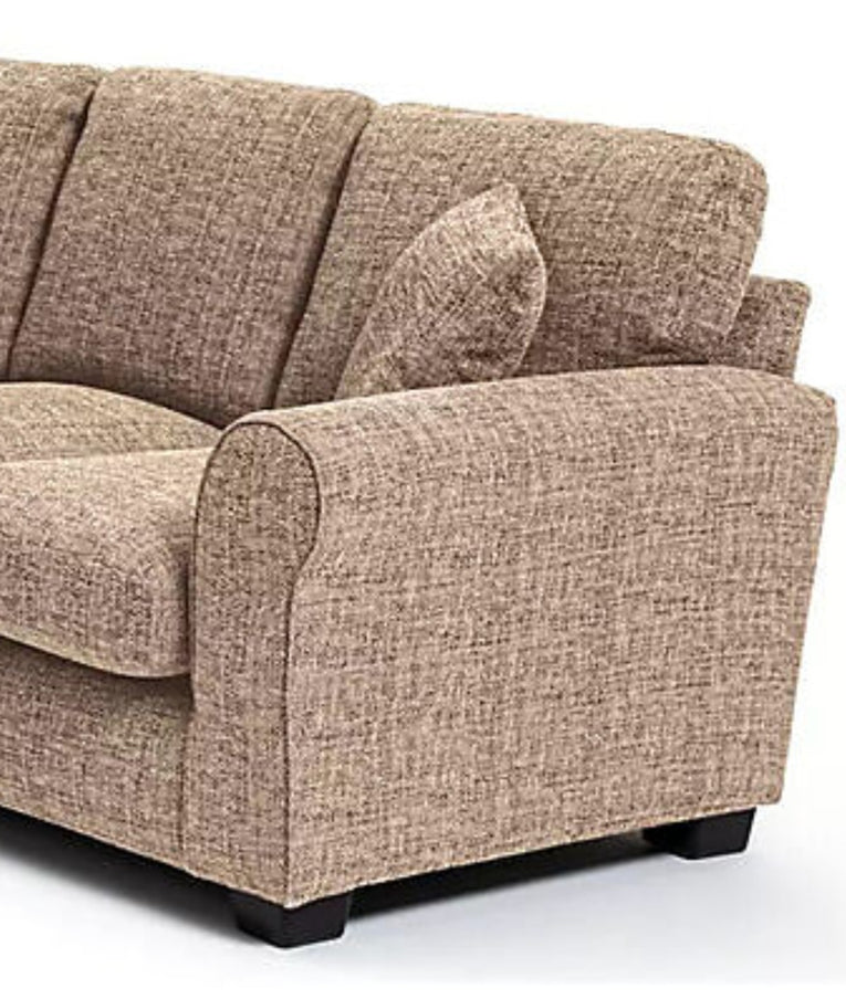 Lisbon Stone Flat Weave Fabric Corner Sofa