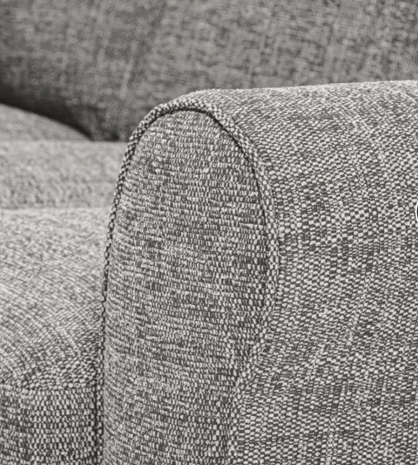 Lisbon Grey Flat Weave Fabric Corner Sofa