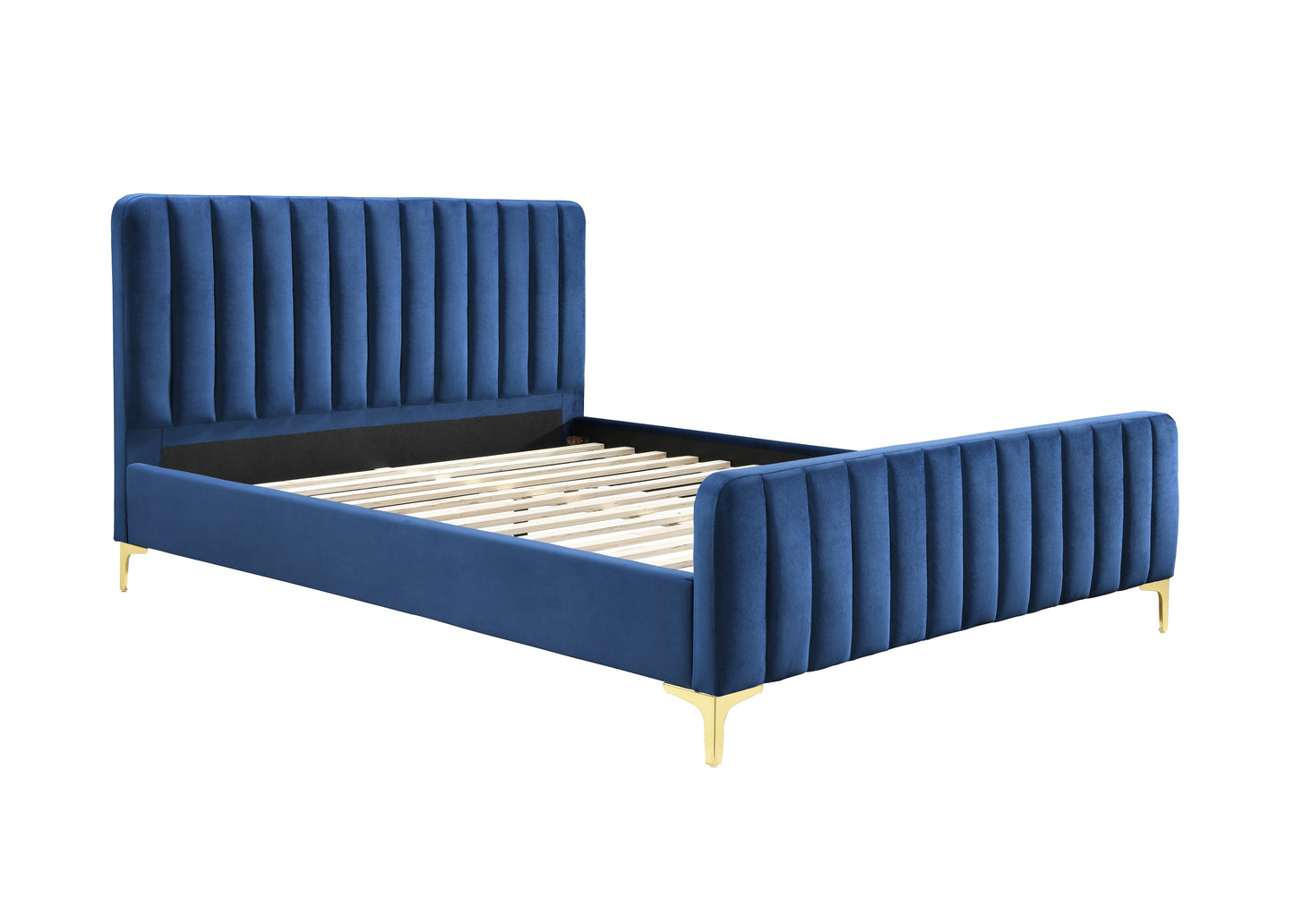 Selsey Midnight Blue Fabric Double Bed