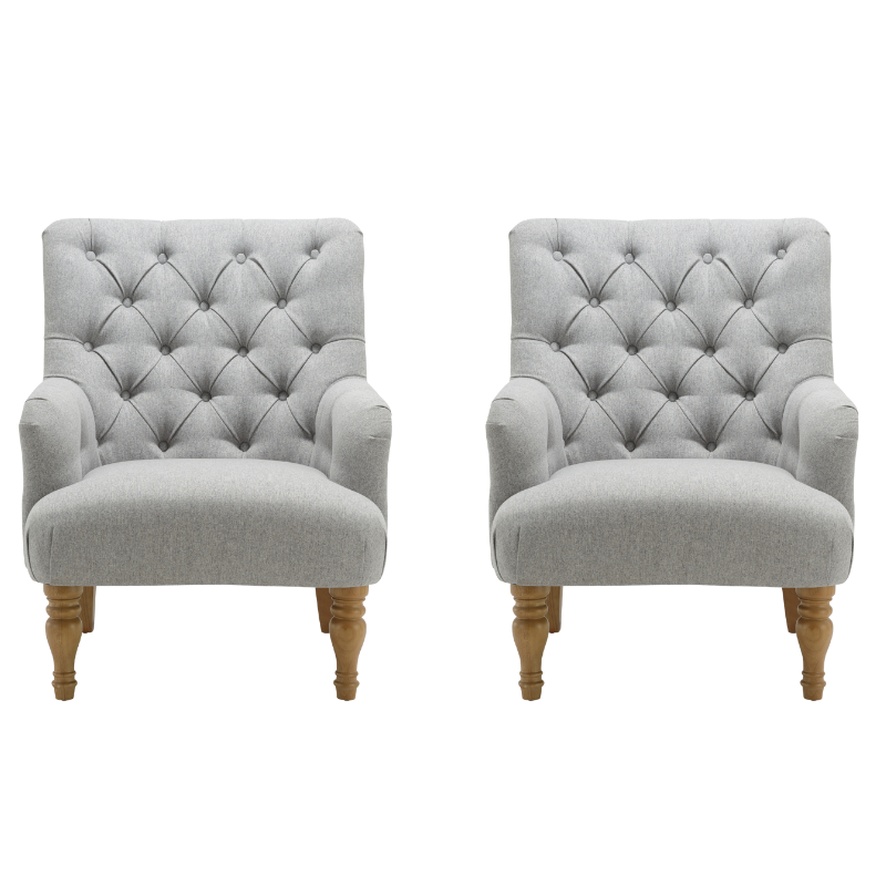 Penryn Grey Fabric Accent Armchair ( Pack of two )