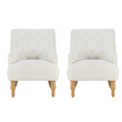 Penryn White Fabric Accent Armchair ( Pack of two )