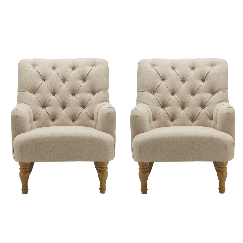 Penryn Wheat Fabric Accent Armchair ( Pack of two )