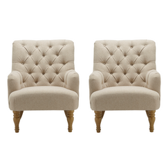 Penryn Wheat Fabric Accent Armchair ( Pack of two )