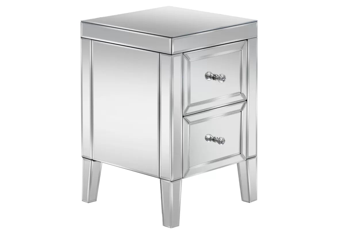 Valencia Mirrored 2 Drawer Bedside