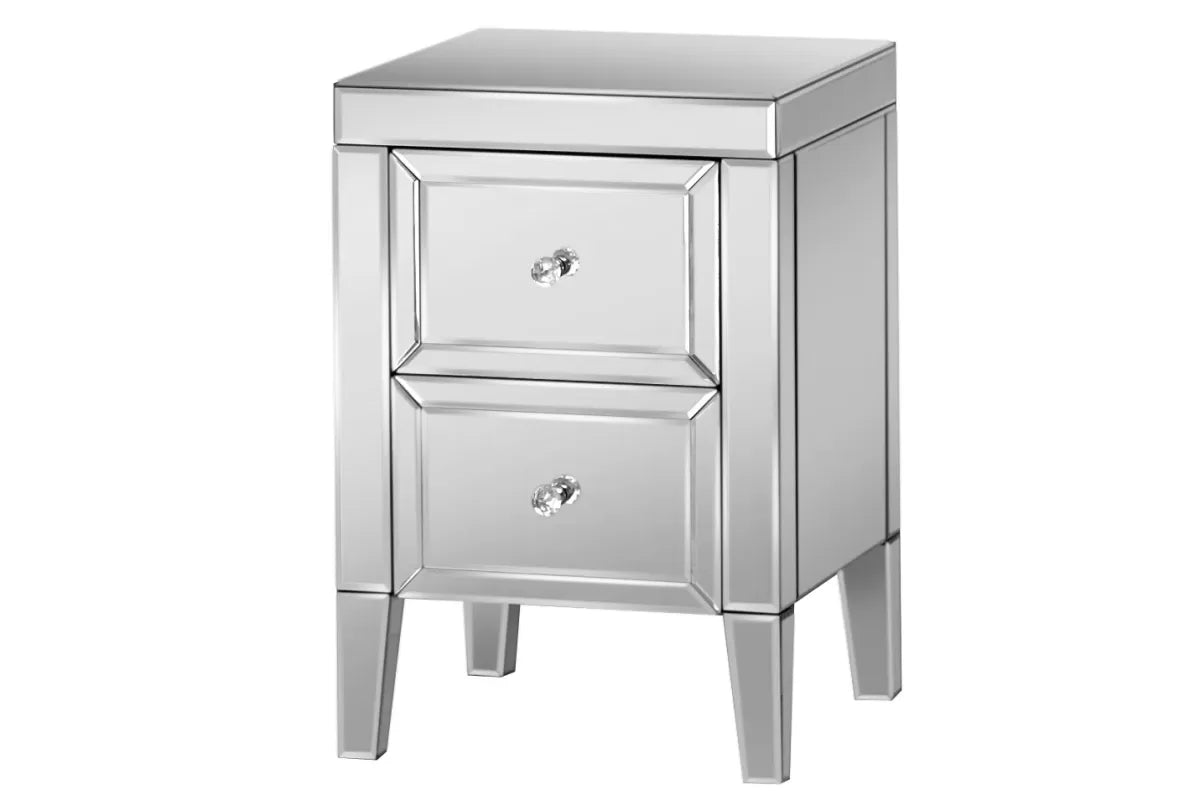 Valencia Mirrored 2 Drawer Bedside