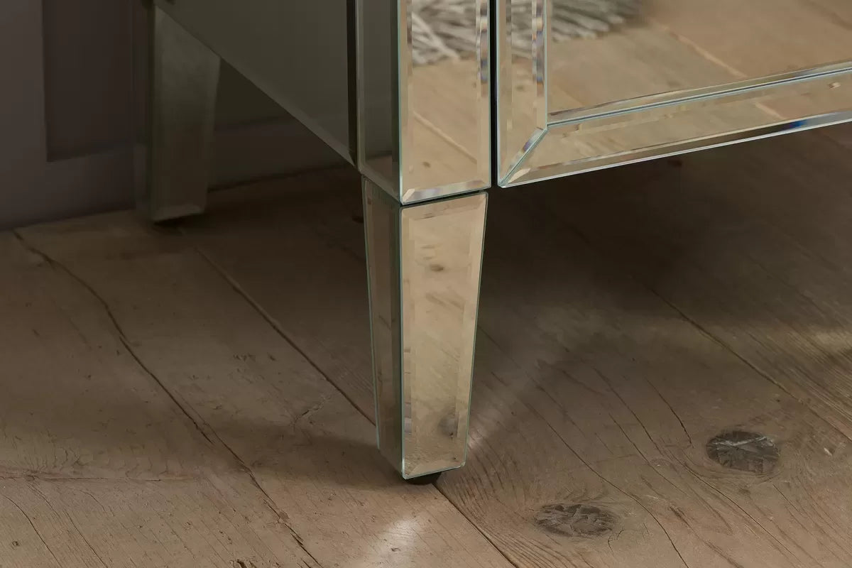 Valencia Mirrored 2 Drawer Bedside