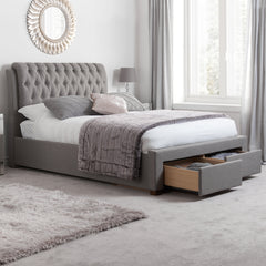 Valentino Grey King Bed