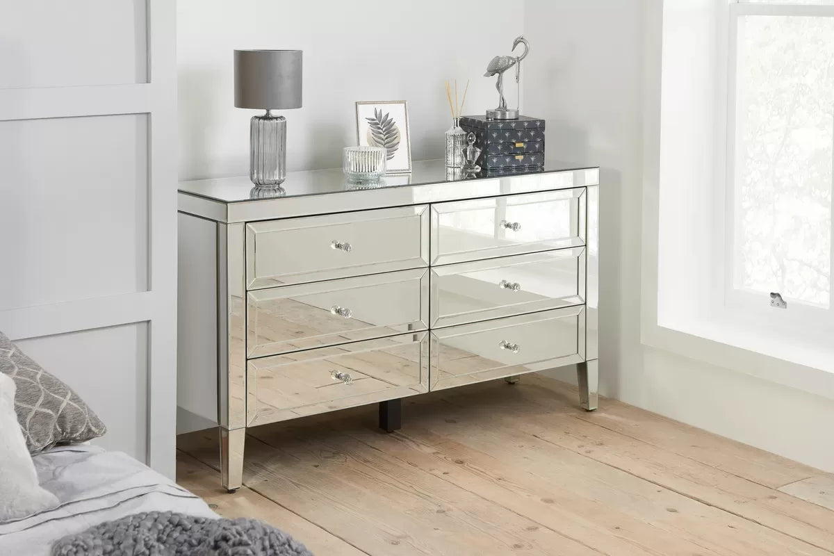 Valencia Mirrored 6 Drawer Chest