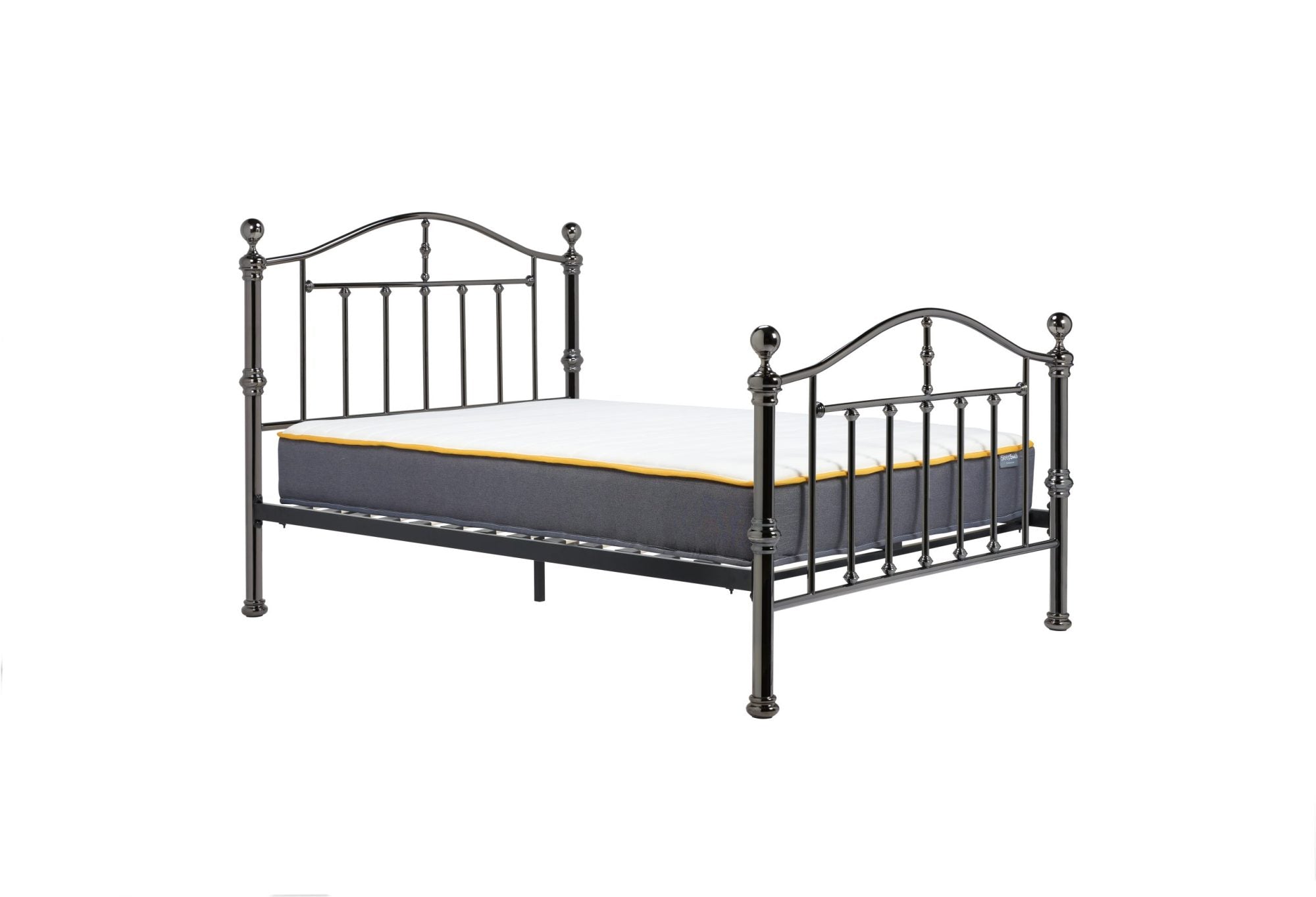 Victoria Black Nickel Metal Double Bed