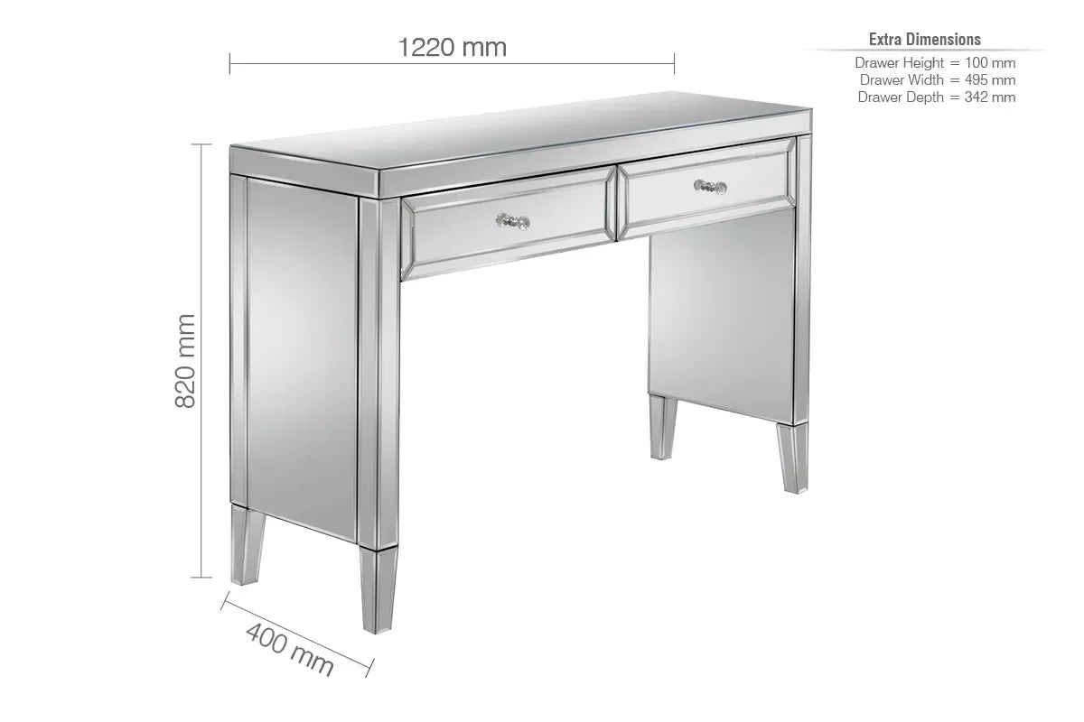 Valencia Mirrored 2 Drawer Dressing Table