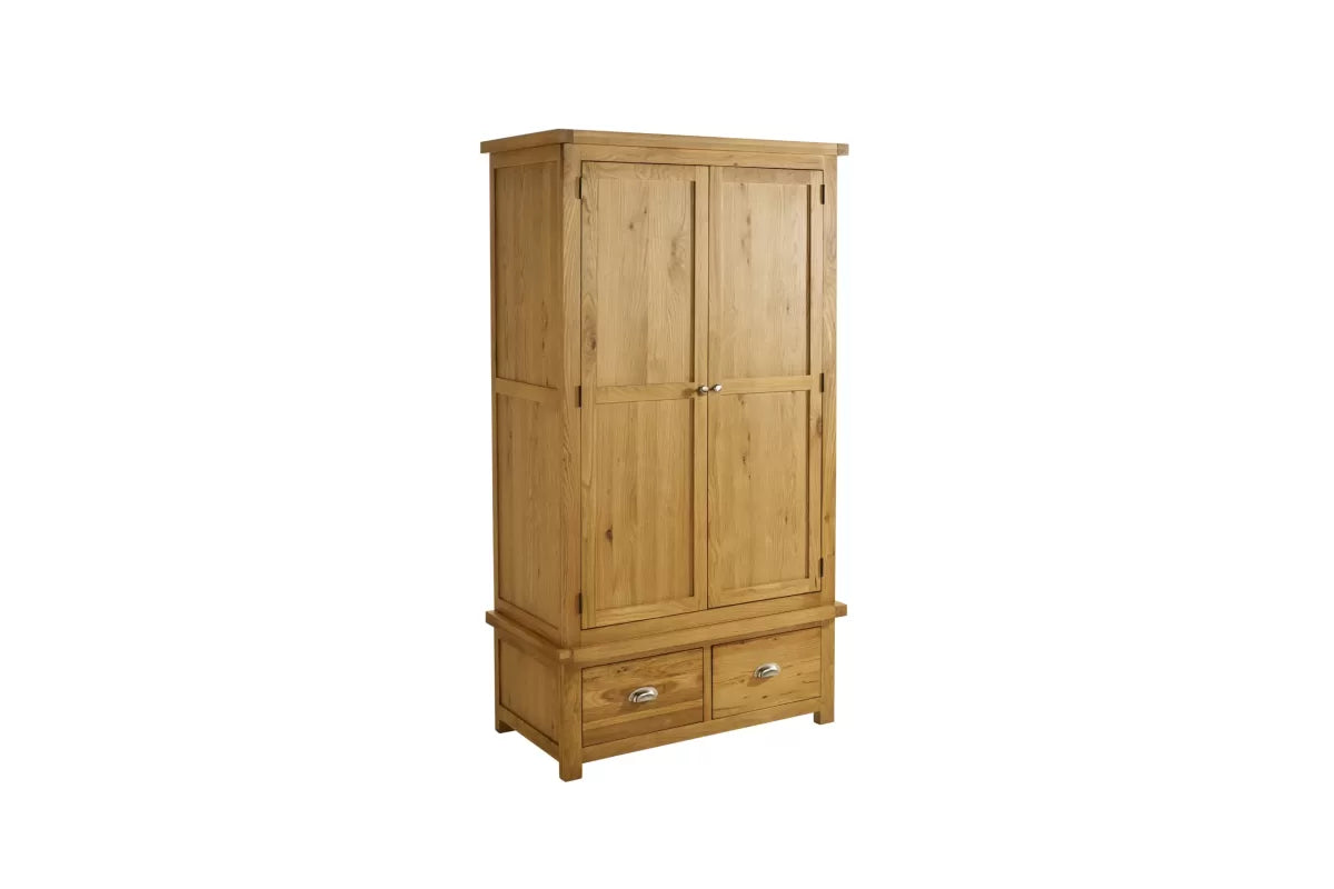 Woburn Oak 2 Door 2 Drawer Wardrobe