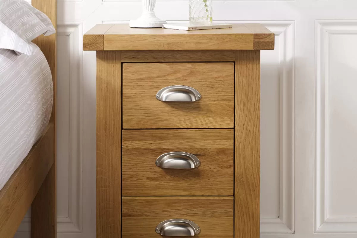 Woburn Large Oak 3 Drawer Bedside