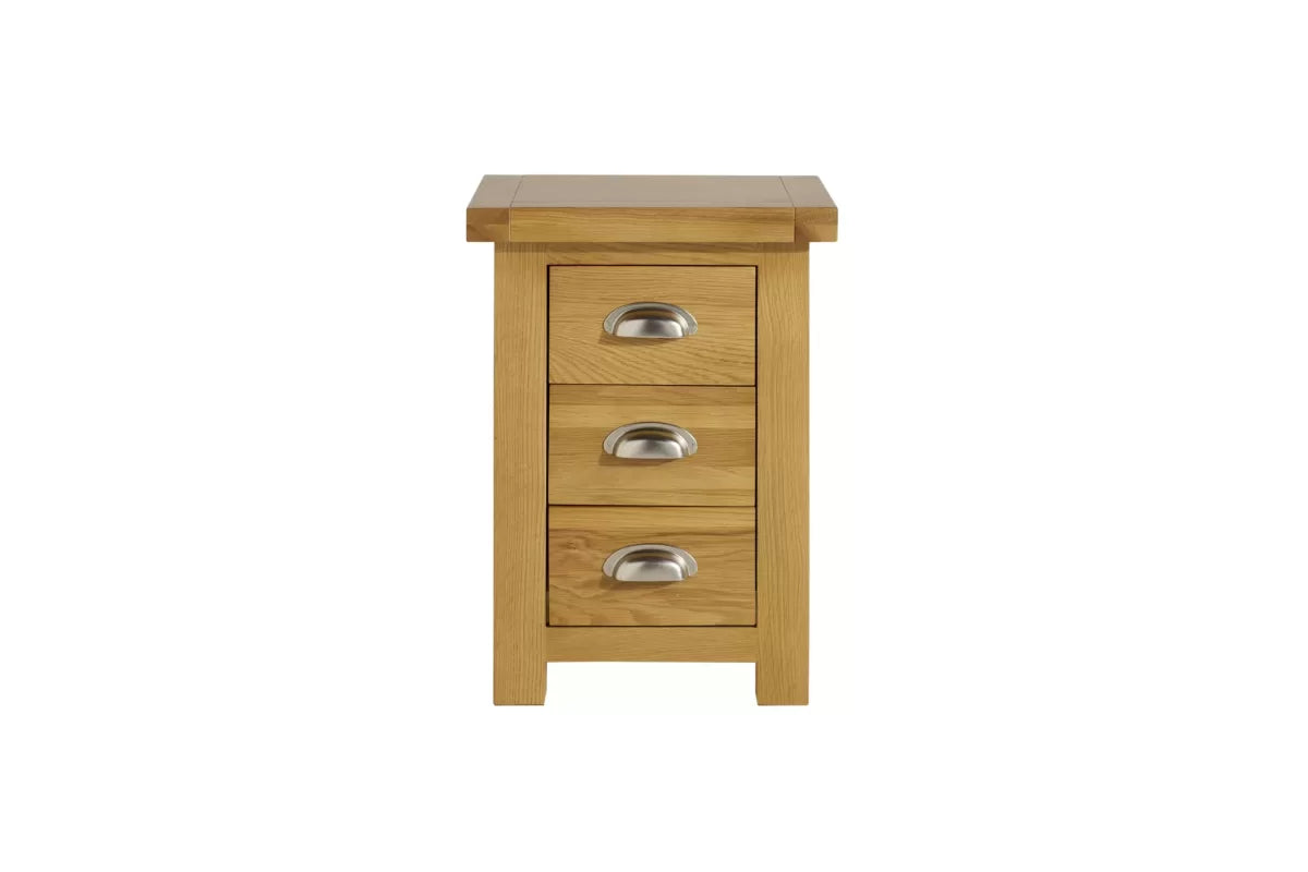 Woburn Small Oak 3 Drawer Bedside