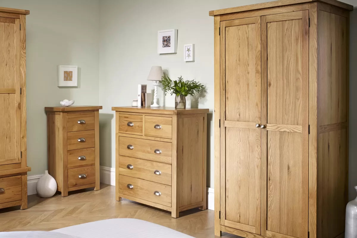 Woburn Oak 2 Door 2 Drawer Wardrobe