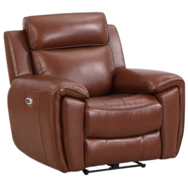 Annecy Genuine Leather Tan Electric Power Recliner Armchair