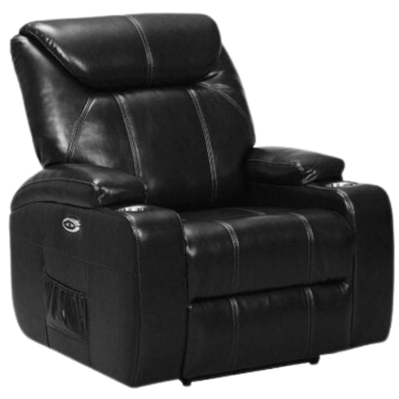 Cinema Black Electric Leather Armchair With Two Cup Holders