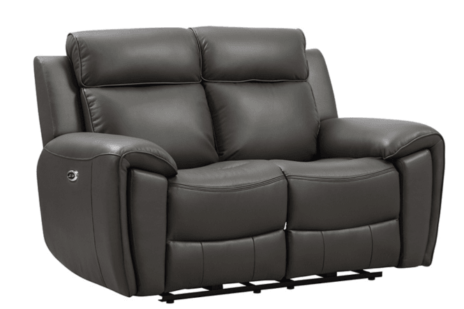 Annecy Genuine Leather Grey Electric Power Recliner 2 Seater