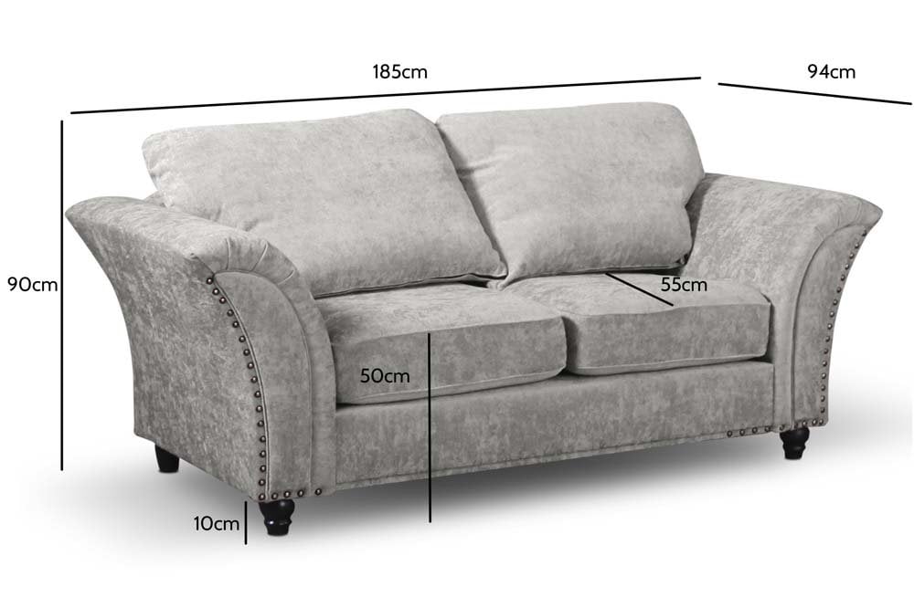 Canterbury Truffle Fabric 2 Seater Sofa