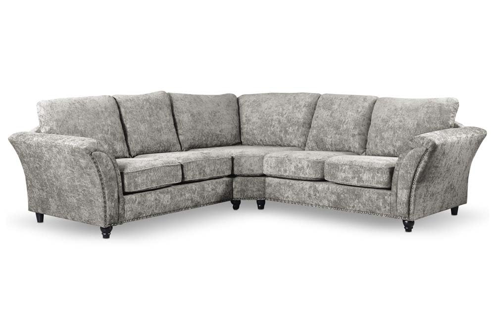 Canterbury Truffle Fabric High Back Corner Sofa