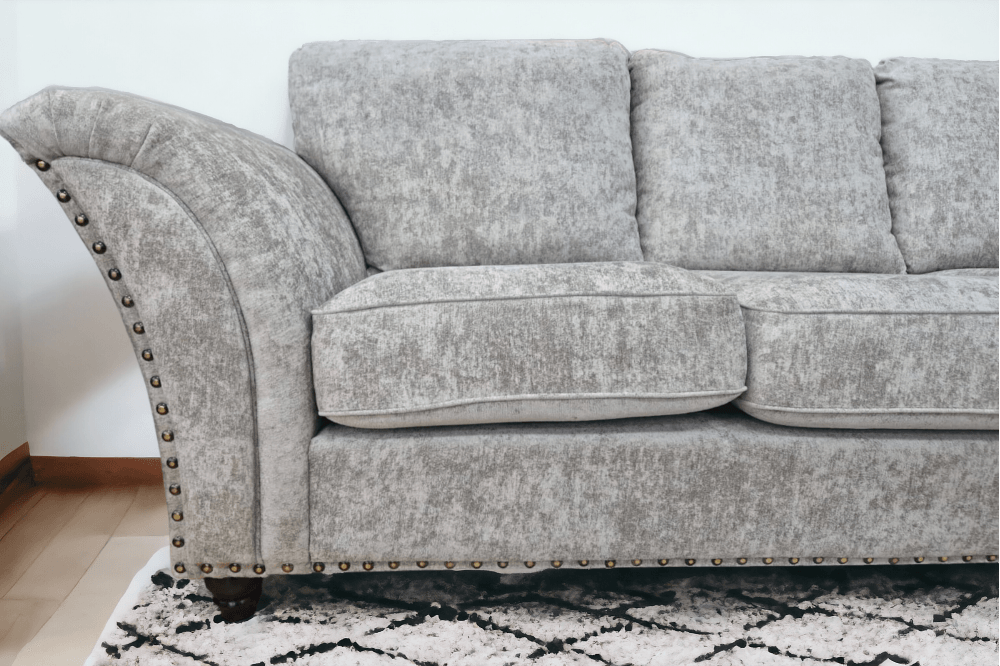 Canterbury Truffle Fabric High Back Corner Sofa