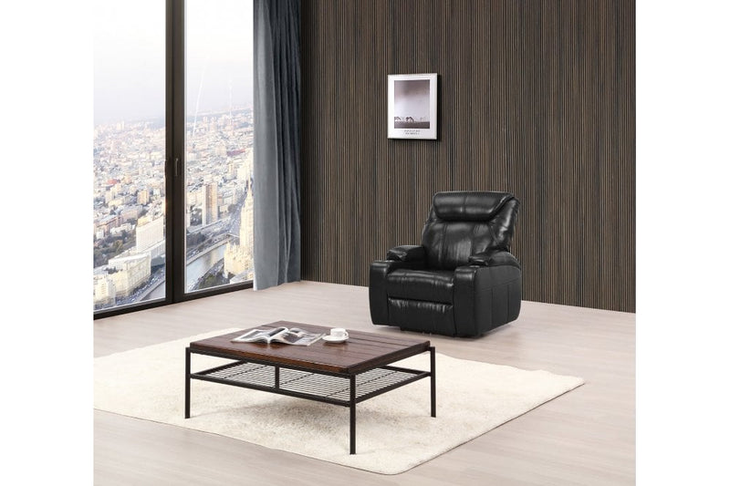 Cinema Black Electric Leather Armchair With Two Cup Holders