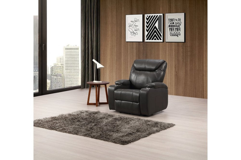 Cinema Grey Electric Leather Armchair With Two Cup Holders