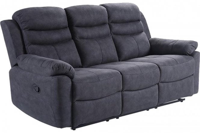 Conway Grey Fabric Recliner 3 Seater Sofa