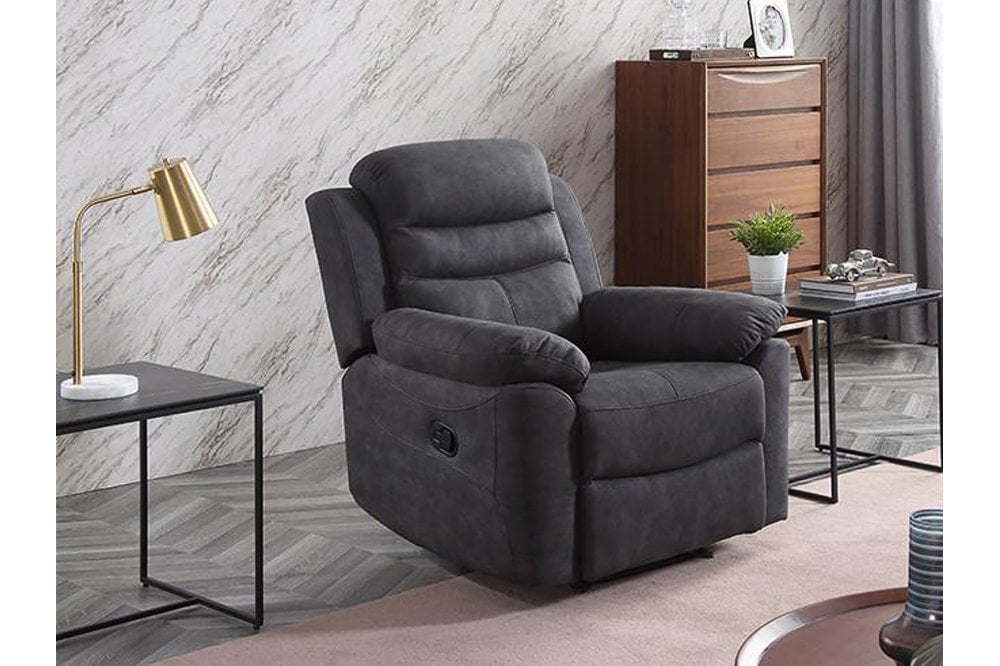 Conway Grey Fabric Recliner Armchair