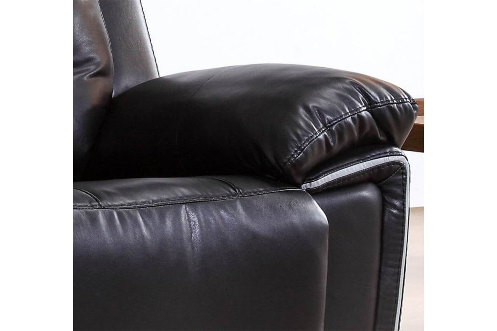 Henry Black Leather Electric Recliner 2 Seater Sofa