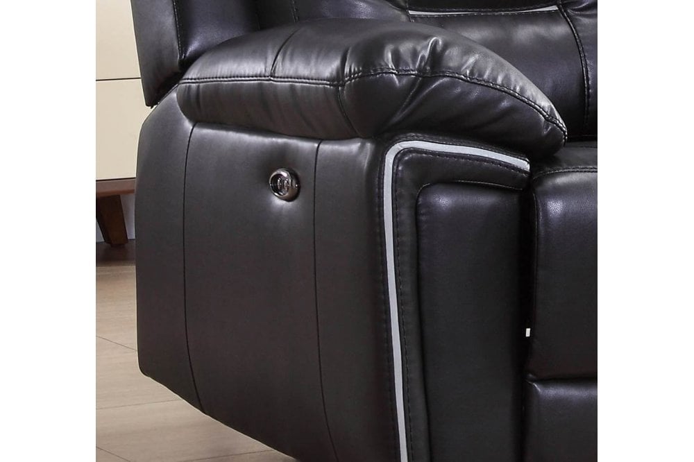 Henry Black Leather Electric Recliner Armchair