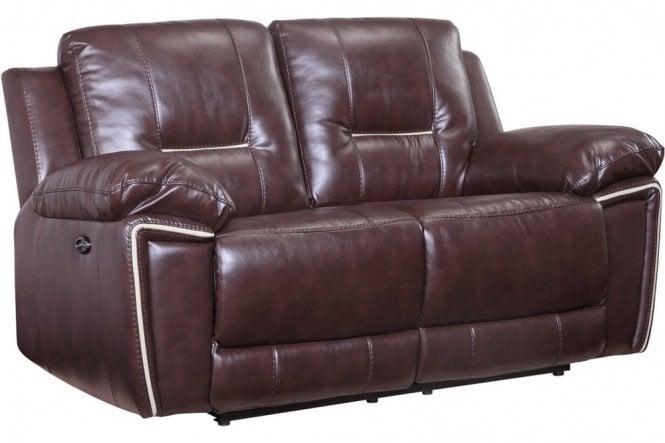 Henry Brown Leather Electric Recliner 2 Seater Sofa