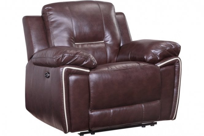 Henry Brown Leather Electric Recliner Armchair