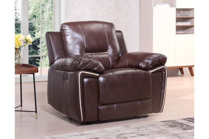 Henry Brown Leather Electric Recliner Armchair