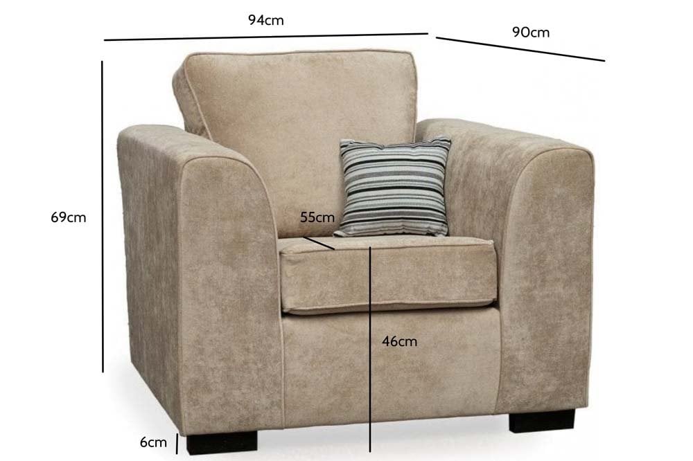 Nancy Beige Fabric Armchair