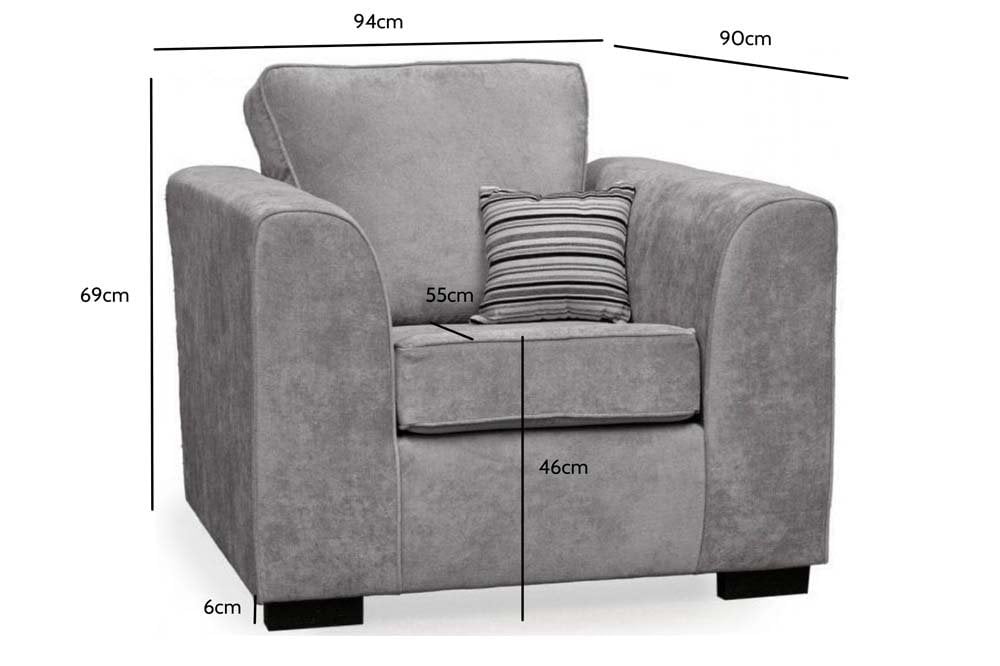 Nancy Grey Fabric Armchair