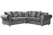 Olympia Grey Fabric Velvet Corner Sofa