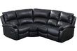 Zoma Black Leather Recliner Universal Corner 4 Seater Sofa