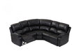 Zoma Black Leather Recliner Universal Corner 5 Seater Sofa