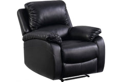 Zoma Black Leather Recliner Armchair